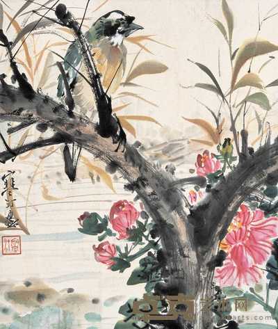 江寒汀  花鸟 镜心 27×22.5cm